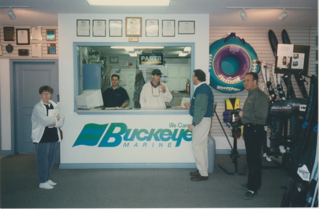 POV: You're walking into Buckeye for service one late afternoon in the '90s... What boat are you servicing? #ThrowbackThursday #TBT #Buckeye75