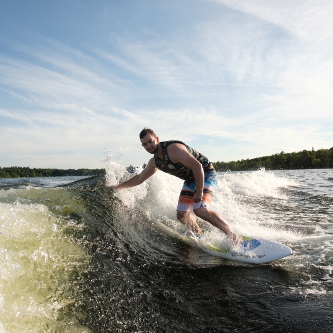 wakesurfing