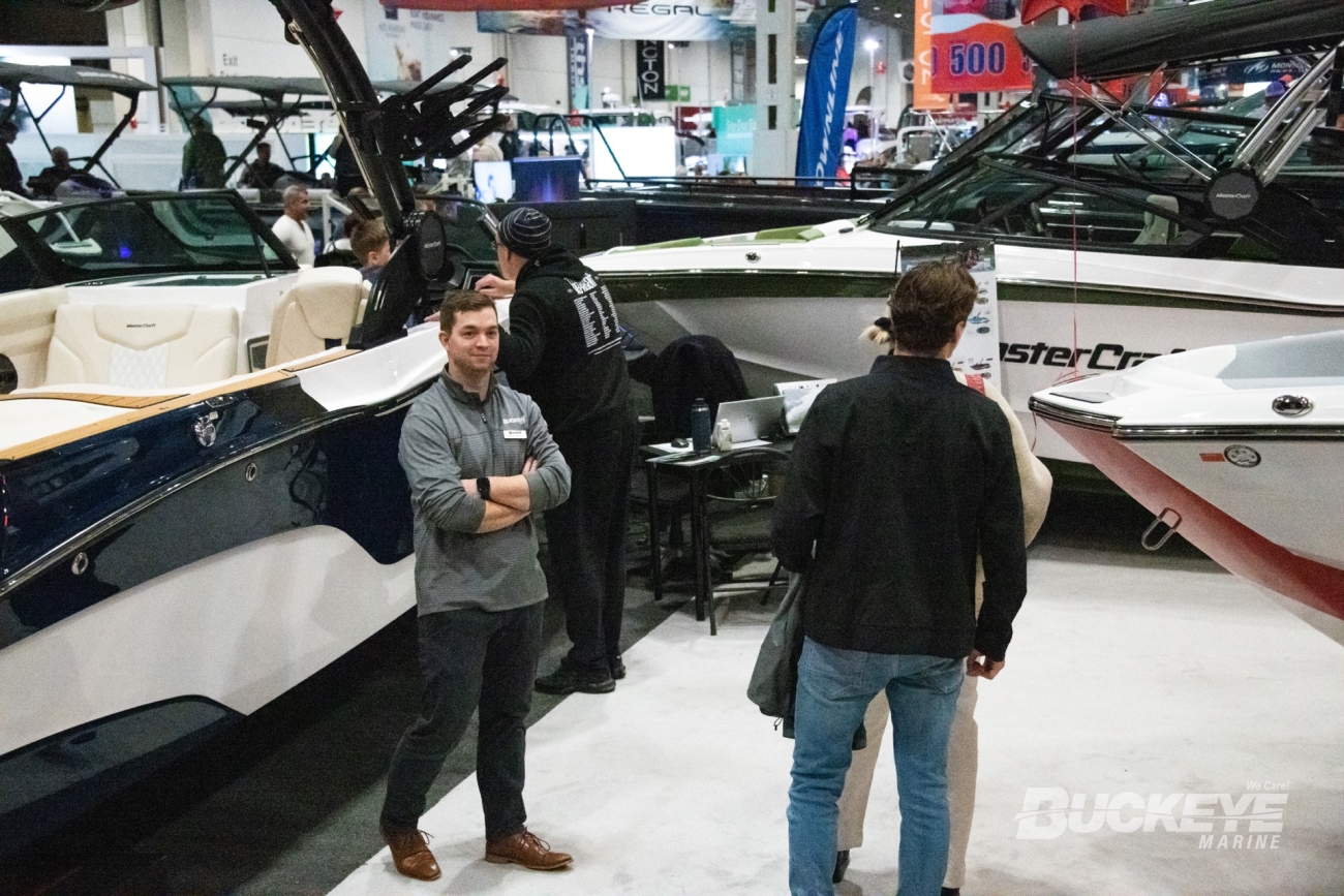 Buckeye Marine sales person stationed at the MasterCraft booth at the toronto international boat show