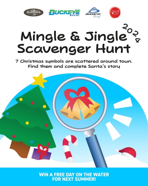 Join us on Saturday for a festive Mingle & Jingle Scavenger hunt! 🔍 Sponsored by Buckeye Marine, Buckeye Surf, and Kawartha Lifestyle.

Search for all 7 Christmas symbols hidden around the Bobcaygeon, match each symbol with its corresponding letter, and reveal the Christmas story. 🎄🎅🏻

Pick up your Scavenger hunt pamphlets at Buckeye Surf or Kawartha Lifestyle. Once completed, redeem your pamphlet for a chance to WIN a FREE day out on the water next summer! 🚤🌊

Great day activity to do with the kids while you poke around the various mingle and jingle festivities on Saturday — see you out there!

See you out there