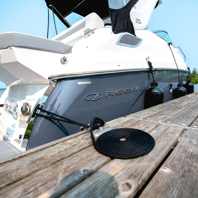 Navigate the locks in first class. Regals 28 Express Cruiser does that.
