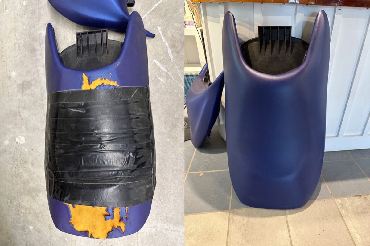 Wave Runner seat restoration before and after